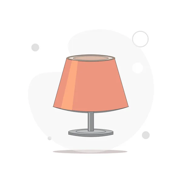 Lampe Table Vecteur Plat Illustration Sur Blanc — Image vectorielle