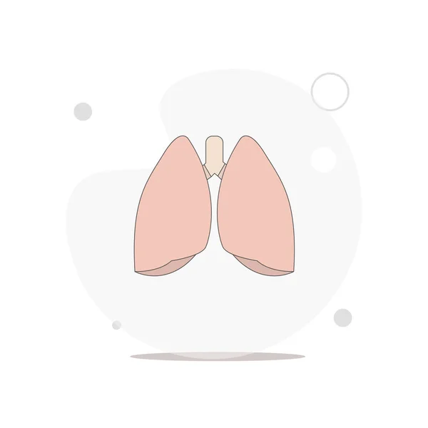Akciğer Vektörü Beyaz Üzerinde Düz Illüstrasyon — Stok Vektör