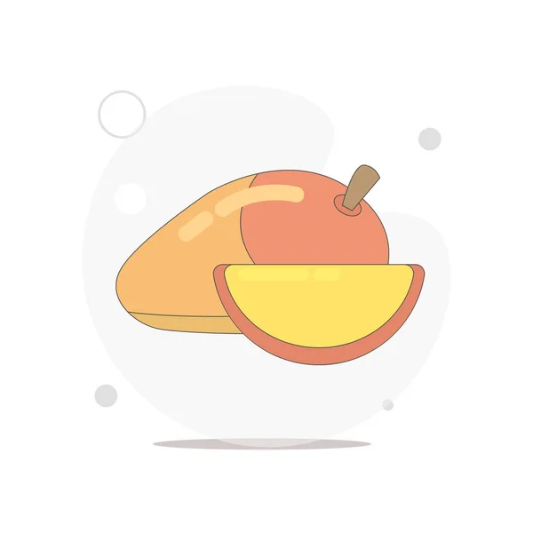 Mango Vektor Ploché Ilustrace Bílé — Stockový vektor