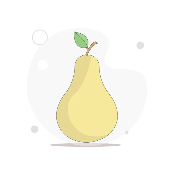 Pear Vector Flat Illustration White — Stock Vector