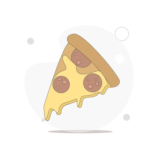 Pizza Vetor Plana Ilustração Branco — Vetor de Stock