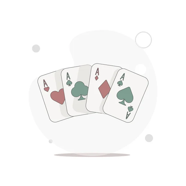 Spielkarten Vektor Flache Abbildung Auf Weiß — Stockvektor