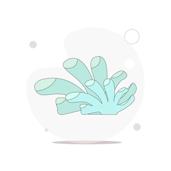 Seaweed Vector Flat Illustration White — Stock Vector