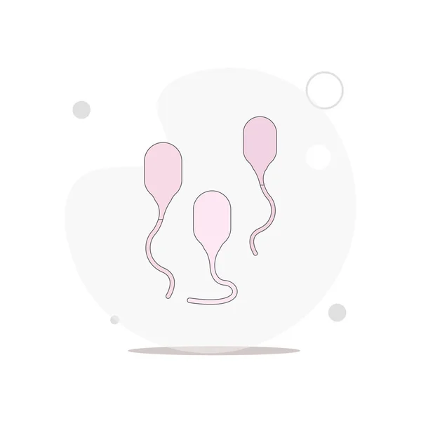 Sperma Spermatozoa Vector Platte Illustratie Wit — Stockvector