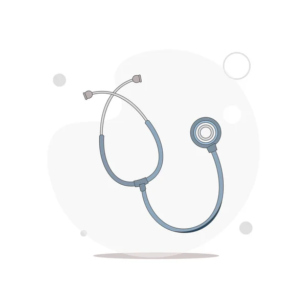 Stethoscope Διάνυσμα Επίπεδη Απεικόνιση Λευκό — Διανυσματικό Αρχείο