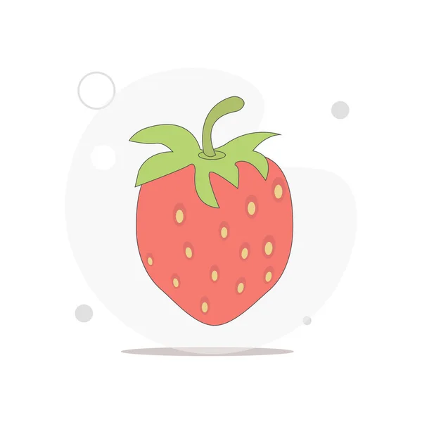 Strawberry Vector Flat Illustration White — Stock Vector