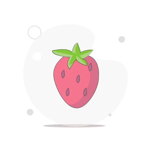 Strawberry Vector Flat Illustration White — Stock Vector