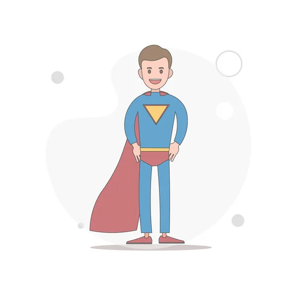 Superhero Vector Flat Illustration White — Stock Vector