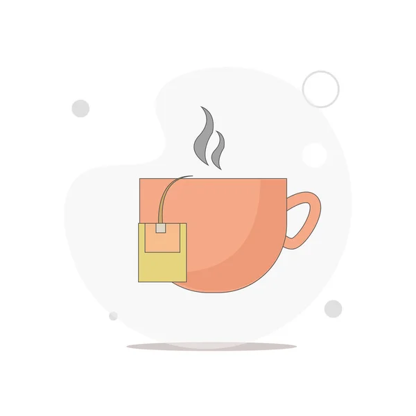 Векторная Плоская Иллюстрация Чашки Чая Белом — стоковый вектор