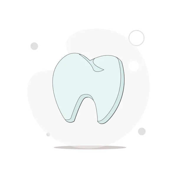 Zahnvektor Flache Abbildung Auf Weiß — Stockvektor