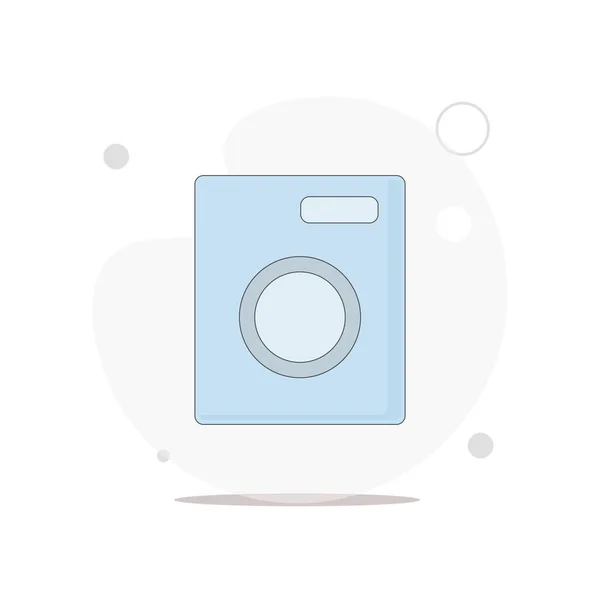 Máquina Lavar Vetor Ilustração Plana Branco —  Vetores de Stock