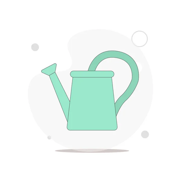 Watering Can Vector Flat Illustration White — Stock Vector
