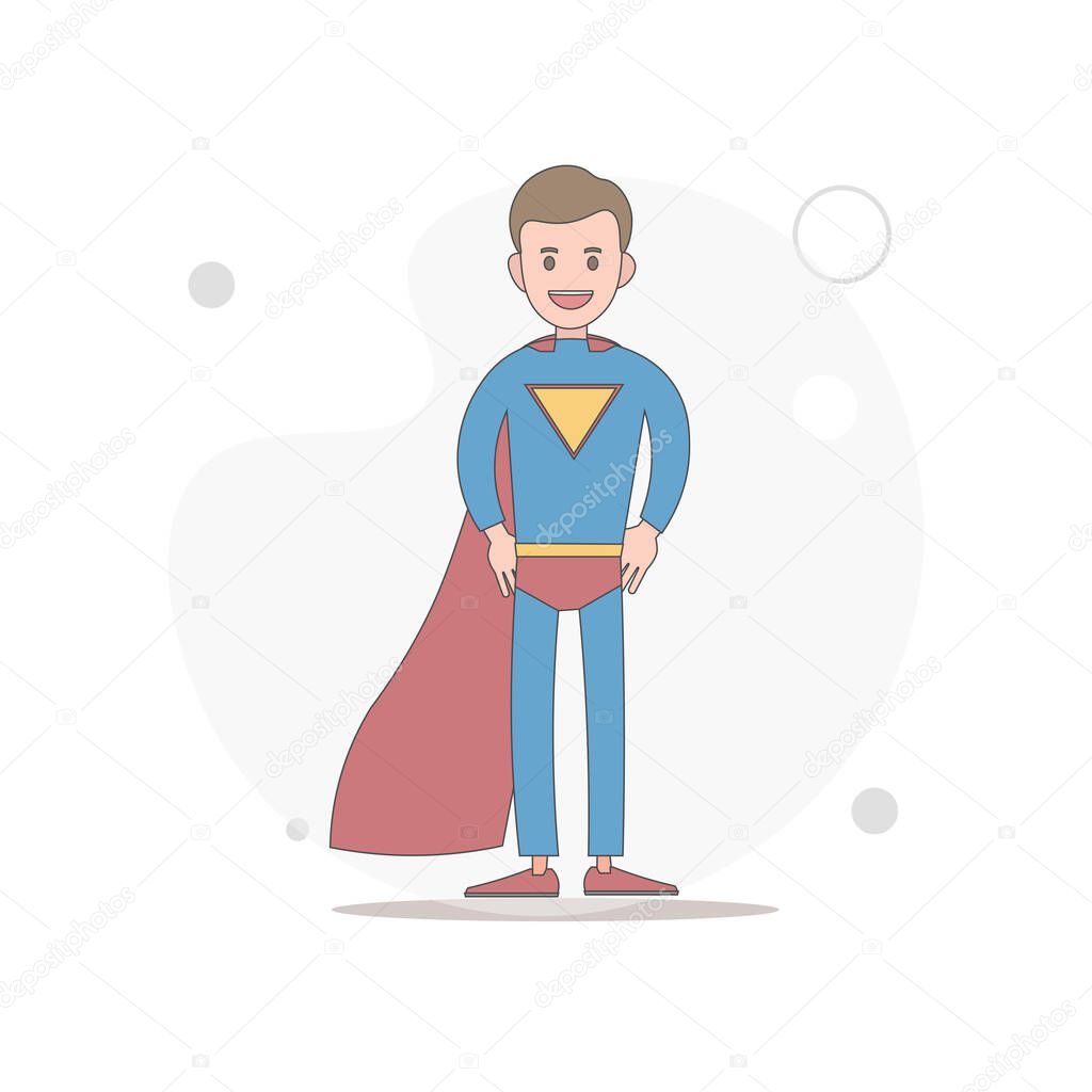 Superhero vector flat illustration on white