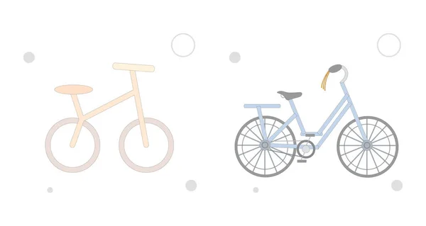 自転車ベクトルフラットイラスト上の白い背景 — ストックベクタ