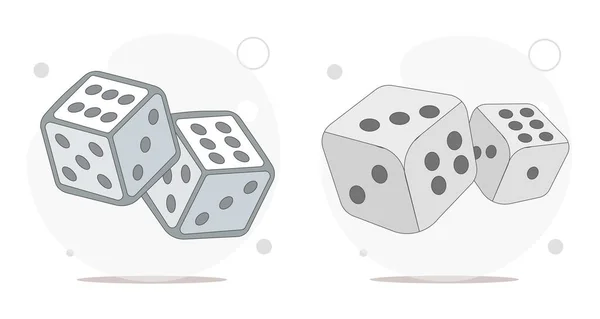 Dados Cubos Vector Ilustración Plana Sobre Fondo Blanco Jugar Dados — Vector de stock