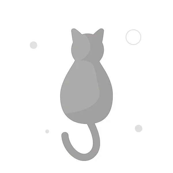 Кошачья Векторная Плоская Иллюстрация Белом Фоне — стоковый вектор