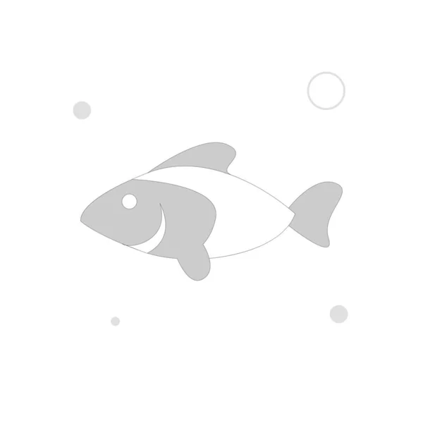 Fish Vector Flat Illustration White Background — Stock Vector