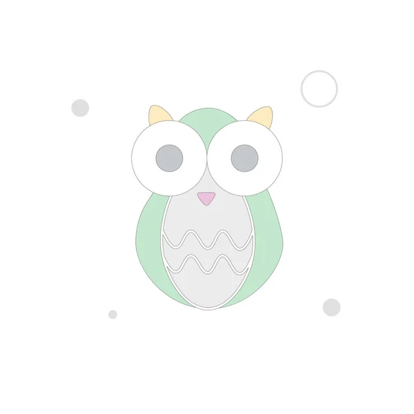 Owl Vector Flat Illustration White Background — Stock Vector