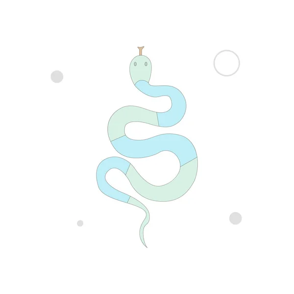 Kígyó Vektor Lapos Illusztráció Fehér Háttér — Stock Vector