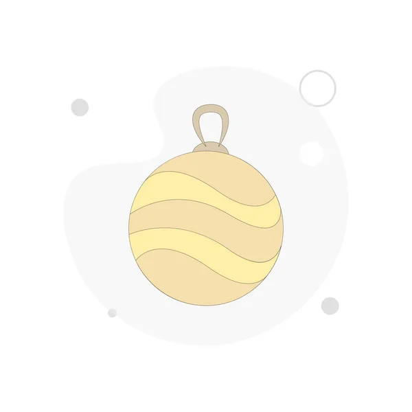 Icono Bola Navidad Árbol Navidad Vector Ilustración Plana Sobre Fondo — Vector de stock