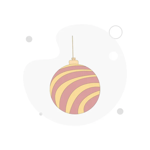 Weihnachtsball Ikone Weihnachtsbaum Vektor Flache Abbildung Auf Weißem Hintergrund — Stockvektor