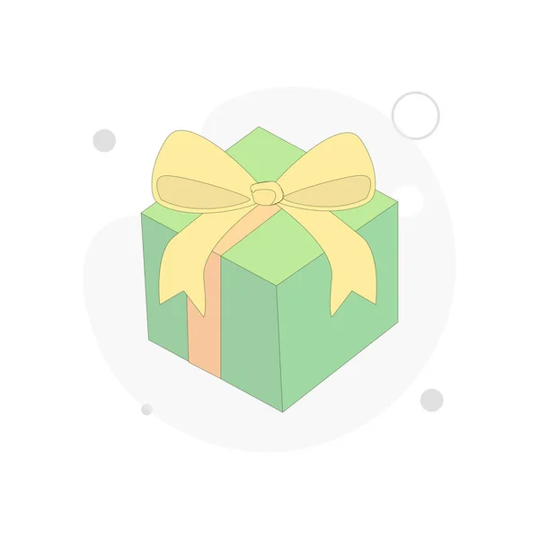 Gift Box Vector Flat Illustration White Background — Stock Vector