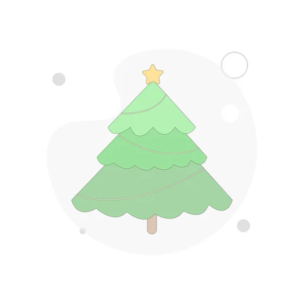 Vánoční Strom Vektor Ploché Ilustrace Bílém Pozadí — Stockový vektor