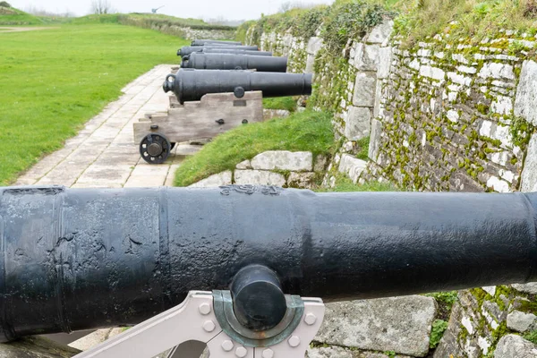 Falmouth Cornwall United Kingdom February 21St 2020 Row Cannons Display — Stock Photo, Image