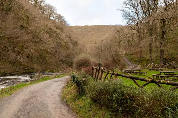 Incontro Acqua Nel Parco Nazionale Exmoor — Foto Stock