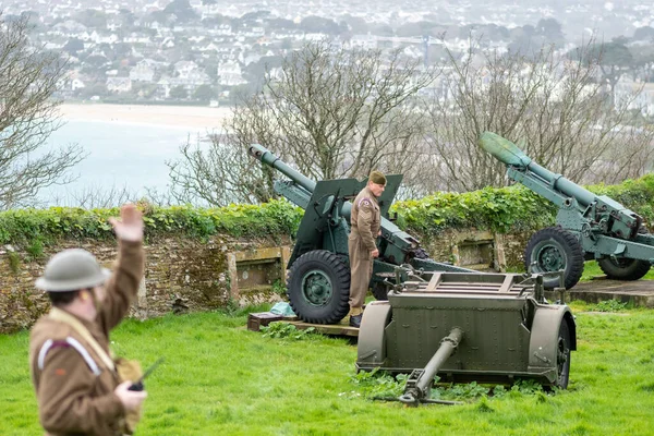 Falmouth Cornwall United Kingdom February 21St 2020 Pounder Cannon Being — Stock Photo, Image