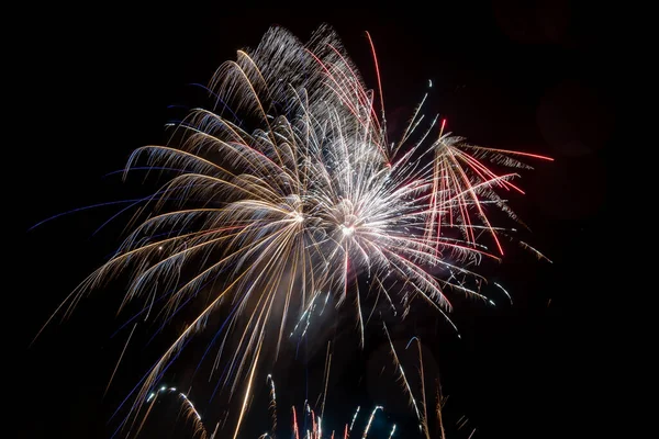 Lange Belichtung Von Feuerwerk Himmel — Stockfoto