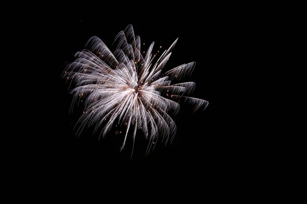 Lunga Esposizione Fuochi Artificio Nel Cielo — Foto Stock