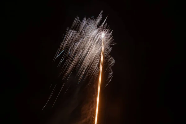 Long Exposure Fireworks Sky — Stock Photo, Image