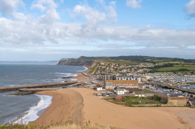 Dorset 'teki West Bay' in manzara fotoğrafı.