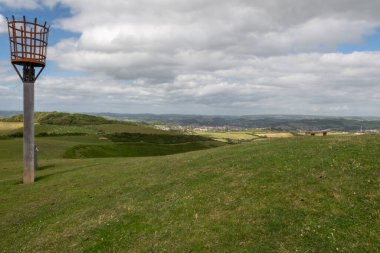 Dorset 'teki Jurassic sahilindeki Thorncombe Beacon' ın zirvesinden görüntü