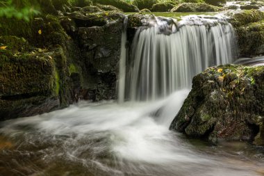 Exmoor Ulusal Parkı 'ndaki Watersmeet' te Hoar Oak Nehri 'nde uzun süre bir şelale görüldü.