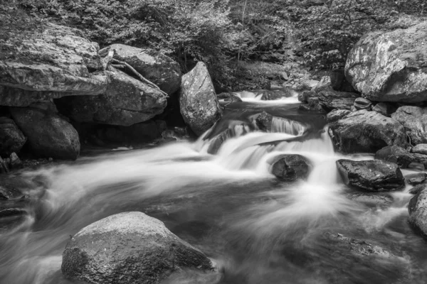 Longue Exposition Une Cascade Sur Rivière Lyn Est Watersmeet Dans — Photo