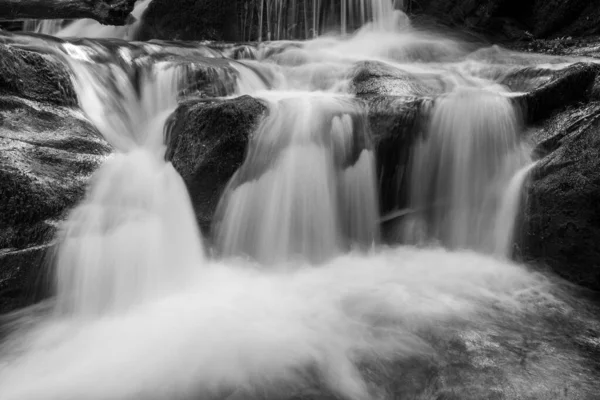 Long Exposure Waterfall Hoar Oak Water River Watersmeet Exmoor National — Stock Photo, Image