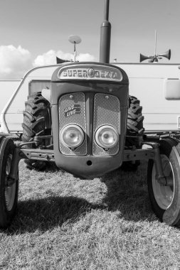Drayton.Somerset.United kingdom.August 19th 2023.A restored Fordson Super Dexta is on show at a Yesterdays Farming event clipart