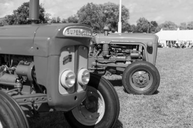Drayton. Somerset. Birleşik Krallık. 19 Ağustos 2023 'te restore edilen Massey Ferguson 35, Dünün Çiftçi Etkinliği' nde sergileniyor.