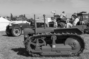 Drayton.Somerset.United kingdom.August 19th 2023.A restored Fordson Major on tracks is on show at a Yesterdays Farming event clipart