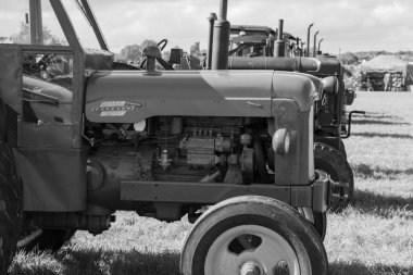 Drayton.Somerset.United kingdom.August 19th 2023.A restored Fordson Power Majorwith a cab is on show at a Yesterdays Farming event clipart
