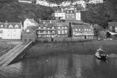 Clovelly. Devon. Birleşik Krallık. 19 Ocak 2024 Kuzey Devon kıyısındaki Clovelly Köyü 'nden.