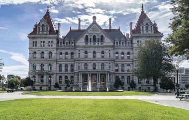 Albany, New York - 27 Eylül 2018: New York State Capitol Building Albany, New York Eyalet Meclisi ev.