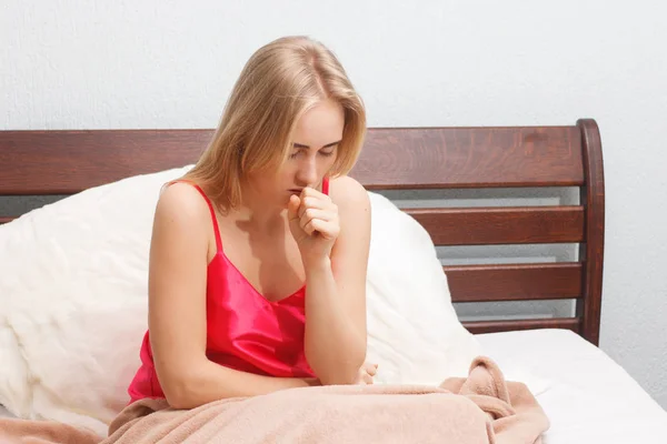 woman get sick and cough