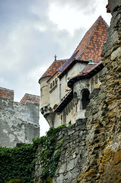 Detail Lichtenštejnského Hradu Německy Burg Liechtenstein Dolním Rakousku — Stock fotografie