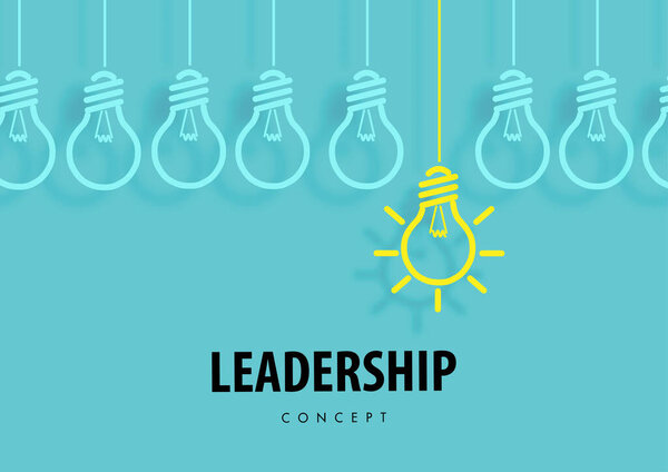 Концепция лидерства с бумажным искусством, абстрактные, светильник, линия иконка бумаги вырезать стиль вектор
