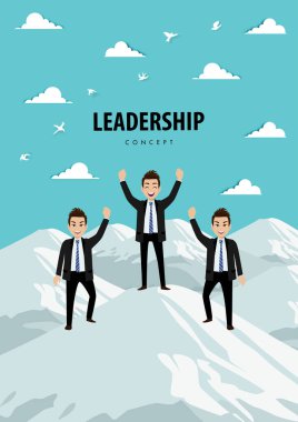 Dağdaki takımın çizgi film karakteri. Liderlik Kavram Vektörü