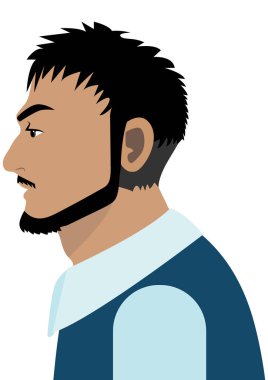 Çizgi film karakteri, yakışıklı adam, işindeki başarıyı düşünüyor, zeki işçi. Vektör illüstrasyonu