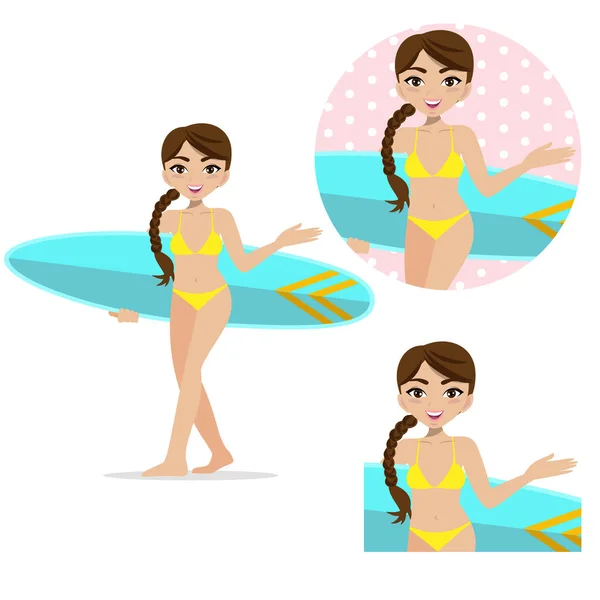 Summer Season Holiday Cartoon Character Beach People Activities Design Vector — Stock Vector